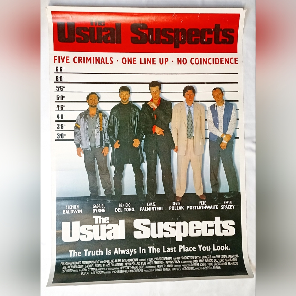 Vintage THE USUAL SUSPECTS Large Movie Poster
